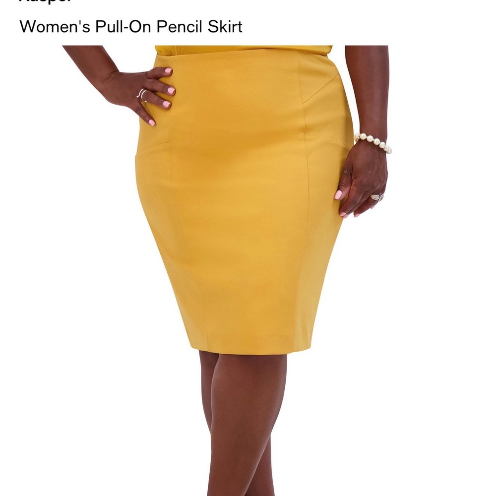 Kasper Mustard Pencil Skirt